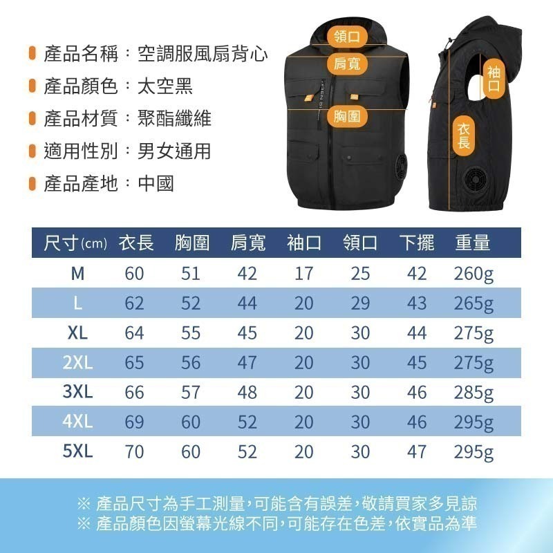 空調服風扇背心 涼感空調服 風扇空調背心 無袖背心空調服 空調背心 空調服 風扇外套 風扇背心-細節圖10