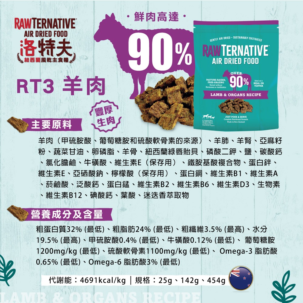 【洛特夫】紐西蘭-洛特夫風乾主食糧 RAWTERNATIVE風乾糧 風乾飼料 成犬 狗糧 狗飼料 25g-細節圖5