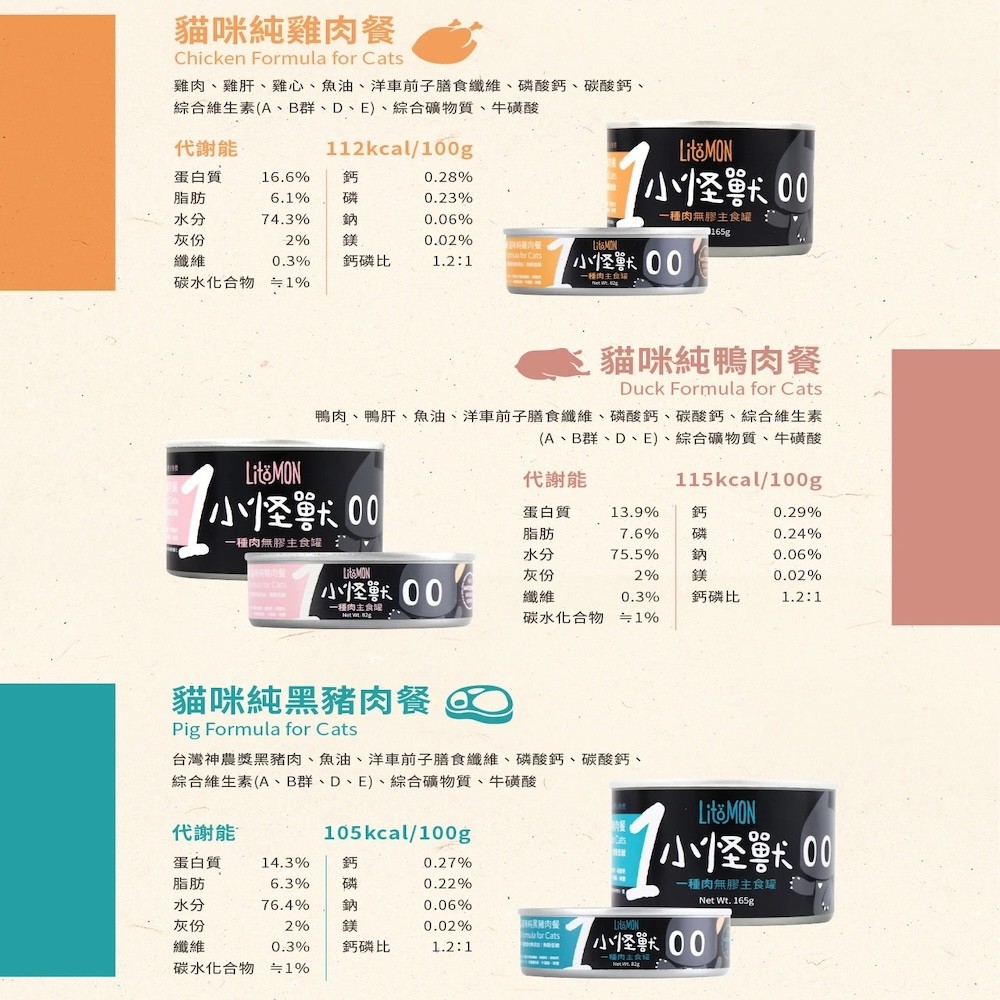 【怪獸部落】貓用｜1種肉低敏無膠主食罐 - 165g*12/箱-細節圖4