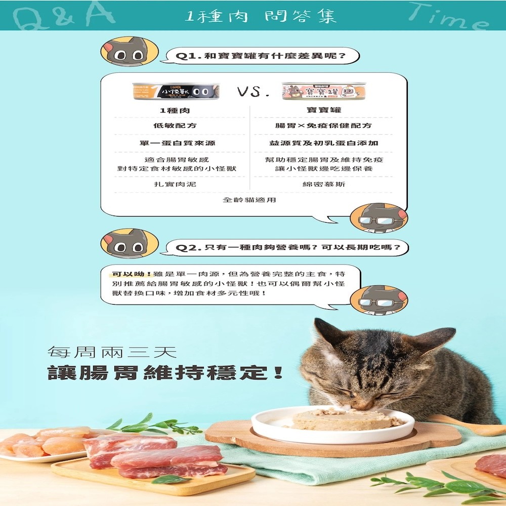 【怪獸部落】貓用｜1種肉低敏無膠主食罐 - 165g*12/箱-細節圖5