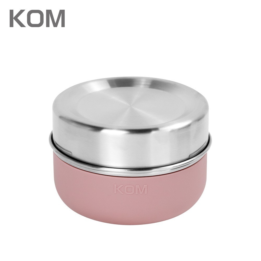 【KOM】一器盒成 可微波不鏽鋼便當盒-豆沙粉│香芋紫│珍珠黑-規格圖9