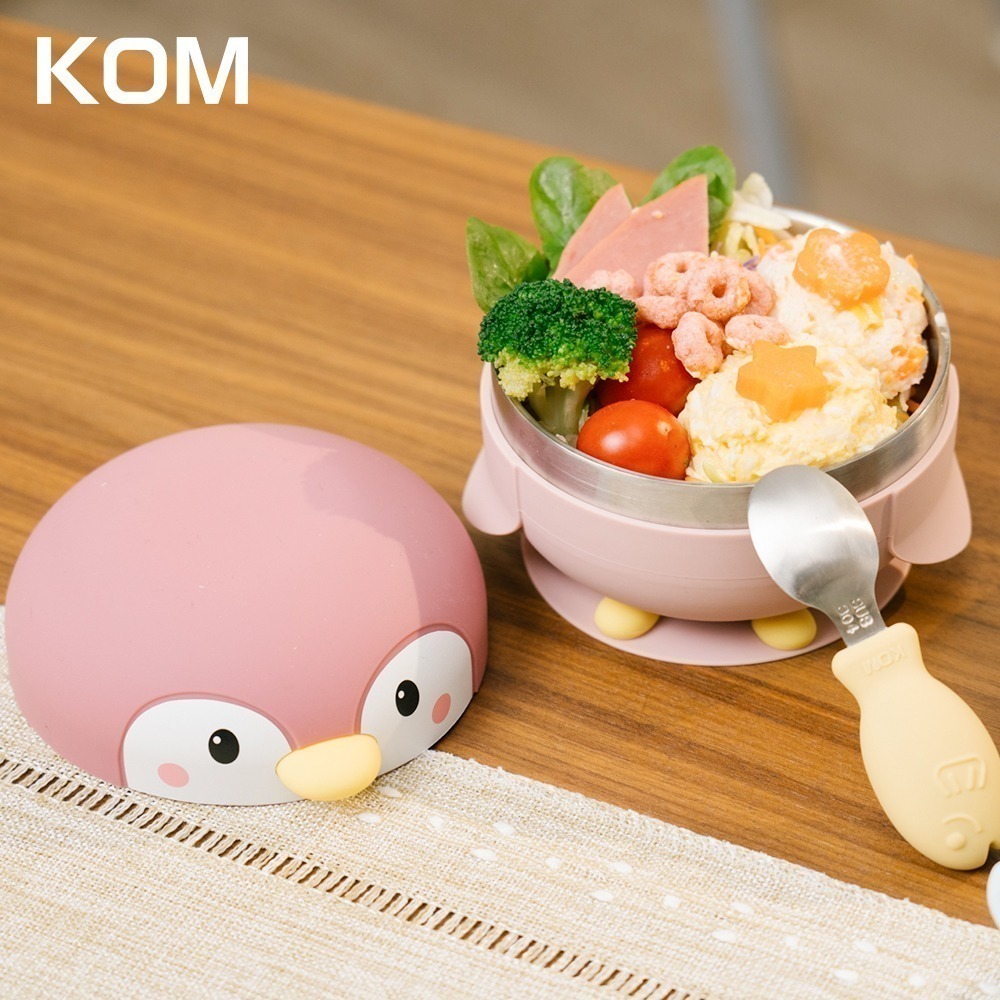 【7-ELEVEN門市團購】【KOM】海洋歷險趣-不鏽鋼兒童矽膠學習餐具-海龜/企鵝 (含學習兒童餐具湯/叉)-細節圖3