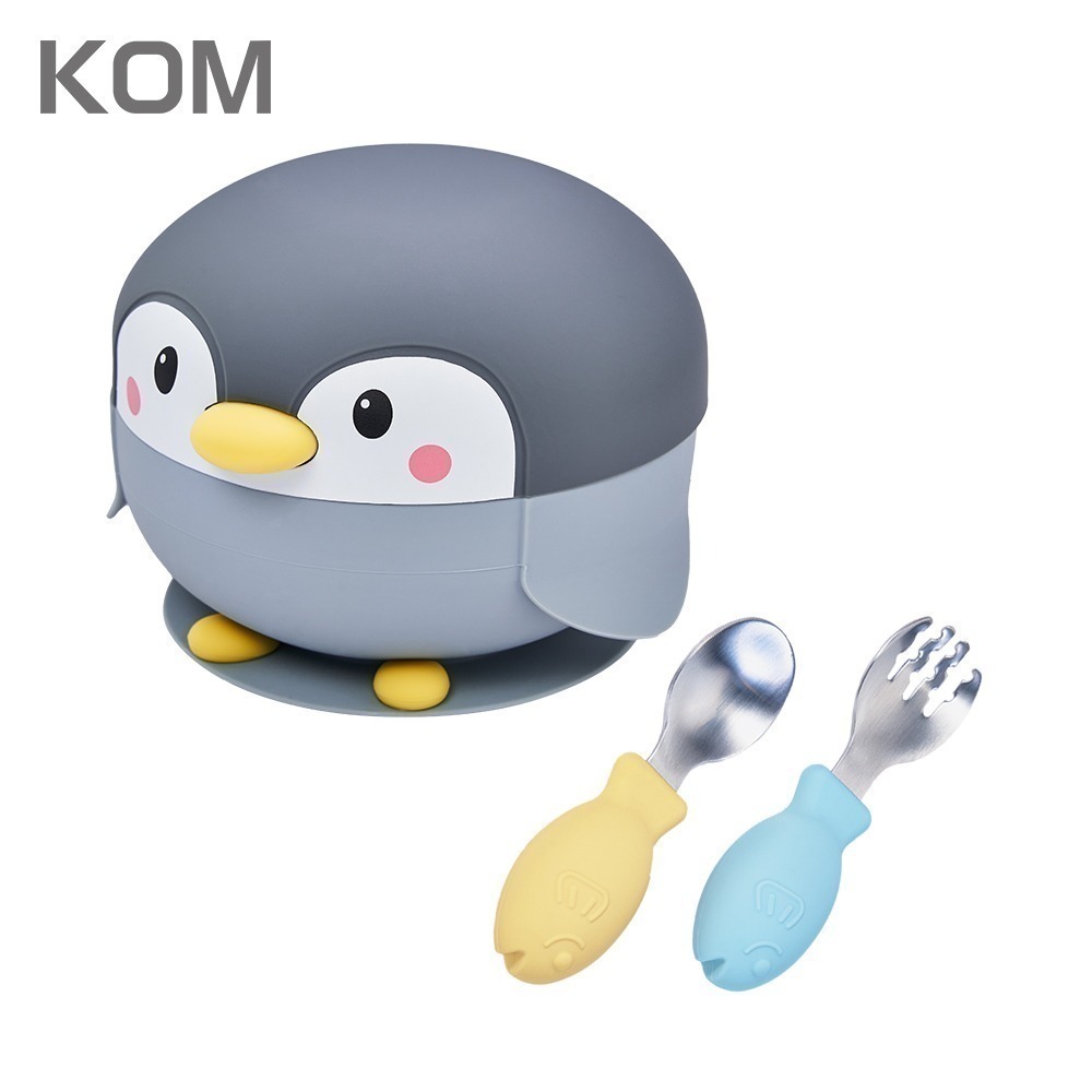 【7-ELEVEN門市團購】【KOM】海洋歷險趣-不鏽鋼兒童矽膠學習餐具-海龜/企鵝 (含學習兒童餐具湯/叉)-規格圖11