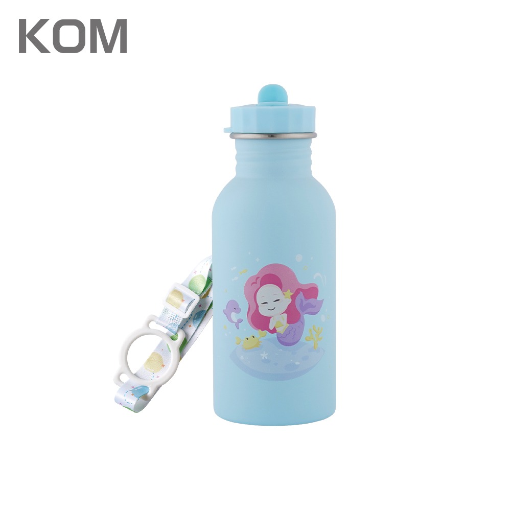 【KOM】獨家新款-兒童隨身瓶500ml(附背袋)-夢想系列 美人魚-細節圖2