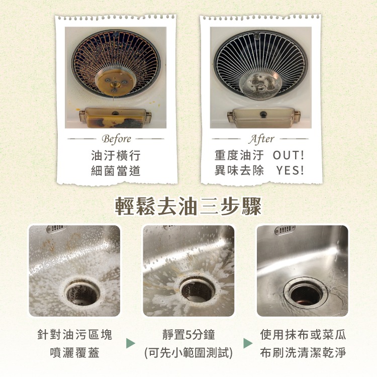 【歐美淨】植萃酵素廚房去油清潔劑補充瓶1000ml 廚房 微波爐 氣炸鍋 瓦斯爐 抽油煙機 去油 烤箱清潔劑 油污油垢-細節圖6