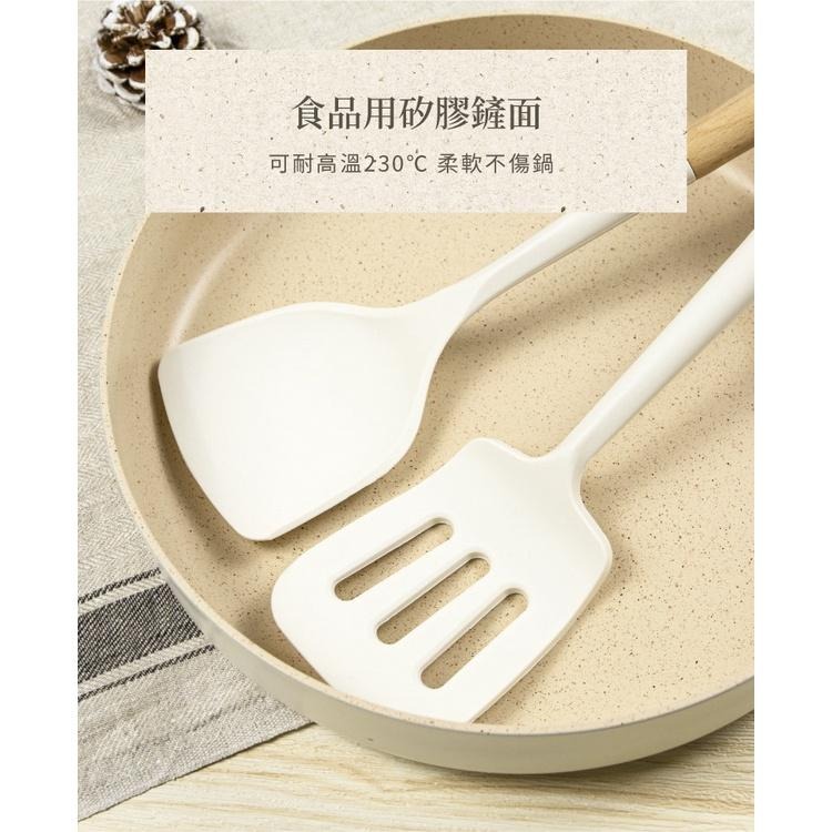 【一鳥】櫸木不沾鍋專用矽膠三件組(料理勺/漏鏟/密鏟)-細節圖6