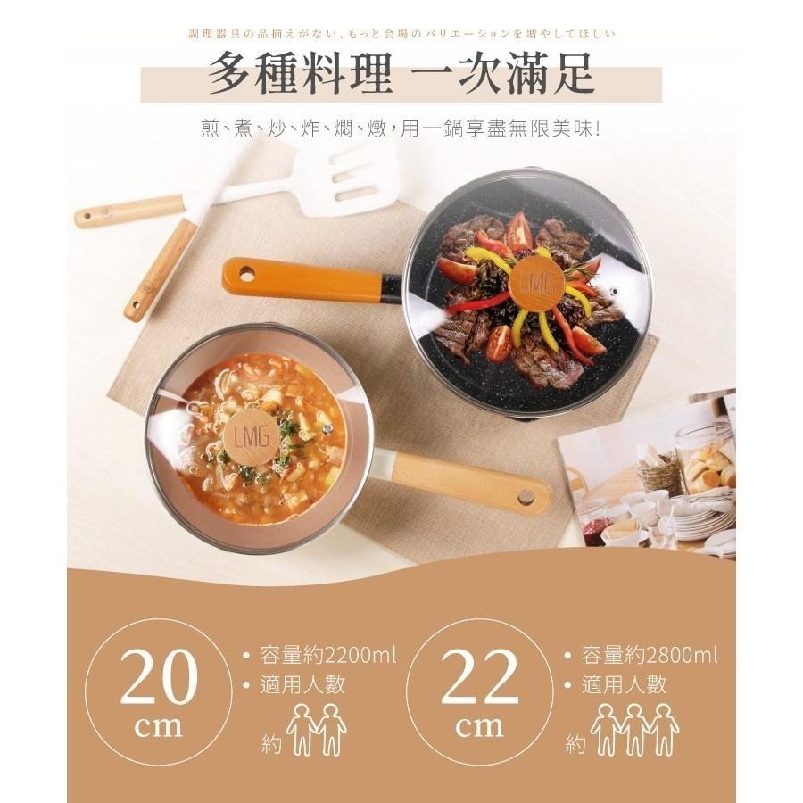 【LMG】獨家手把設計 雪藏不沾雪平鍋-18cm/20cm/22cm 無蓋 20cm/22cm含蓋 牛奶鍋 不沾鍋 泡麵-細節圖7