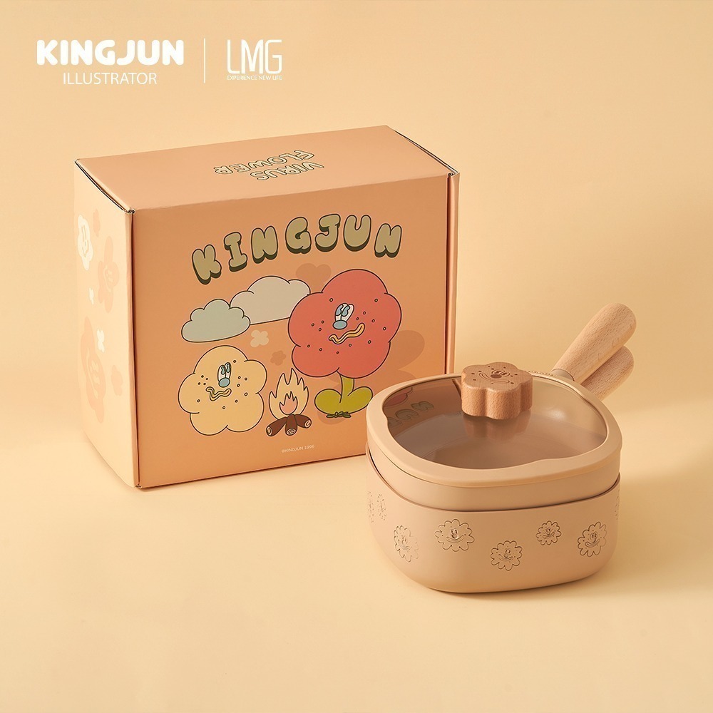 【7-ELEVEN門市團購】【LMGxKINGJUN】病毒花方方鍋組(湯鍋+烤盤)18cm-細節圖7