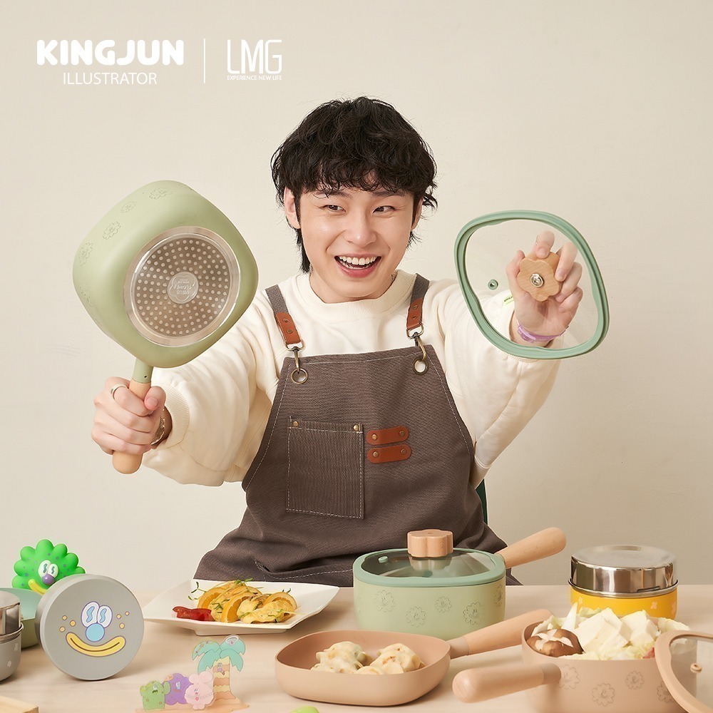 【限時購】【LMGxKINGJUN】病毒花方方鍋組(湯鍋+烤盤)18cm-細節圖4