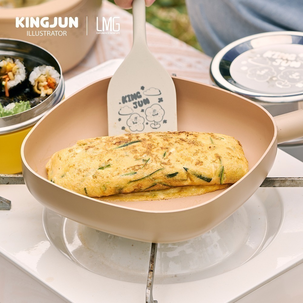 【限時購】【LMGxKINGJUN】病毒花方方鍋組(湯鍋+烤盤)18cm-細節圖7