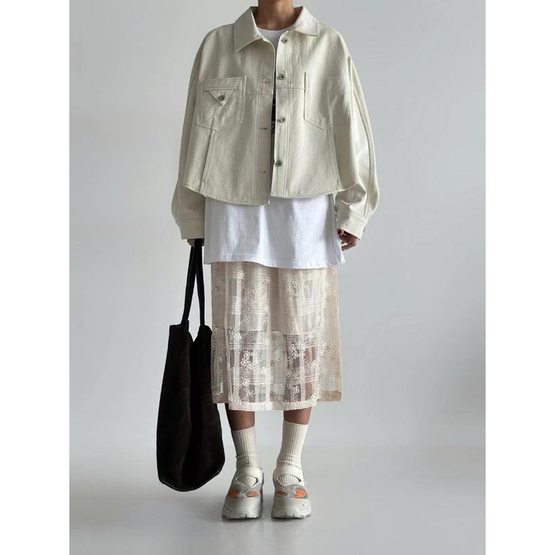 Ðöðöħö正韓製 三色 層疊花邊蕾絲鬆緊腰半裙 日常穿搭 必備單品-細節圖3