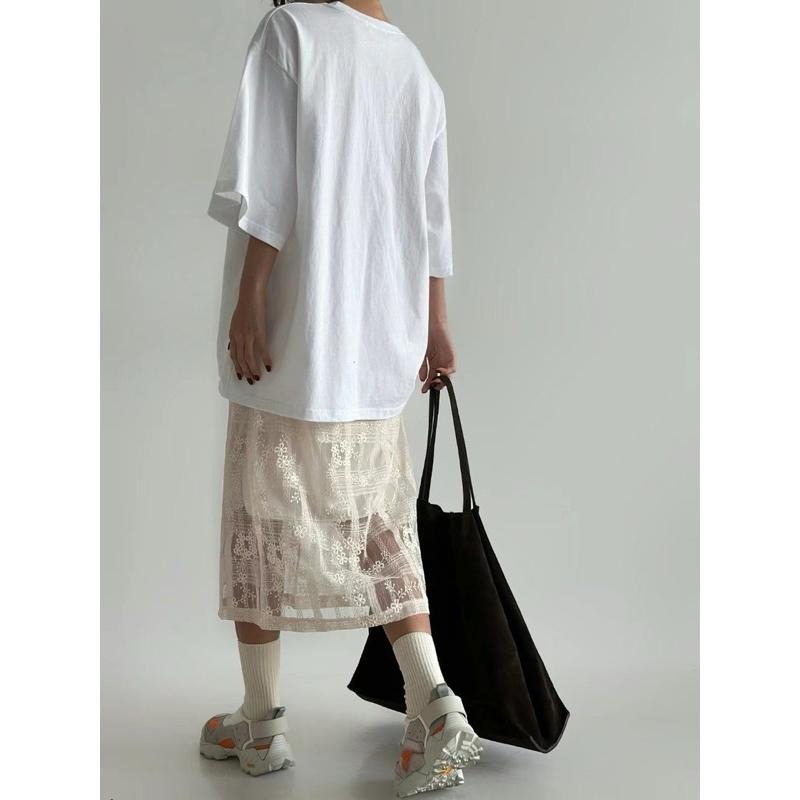 Ðöðöħö正韓製 三色 層疊花邊蕾絲鬆緊腰半裙 日常穿搭 必備單品-細節圖4