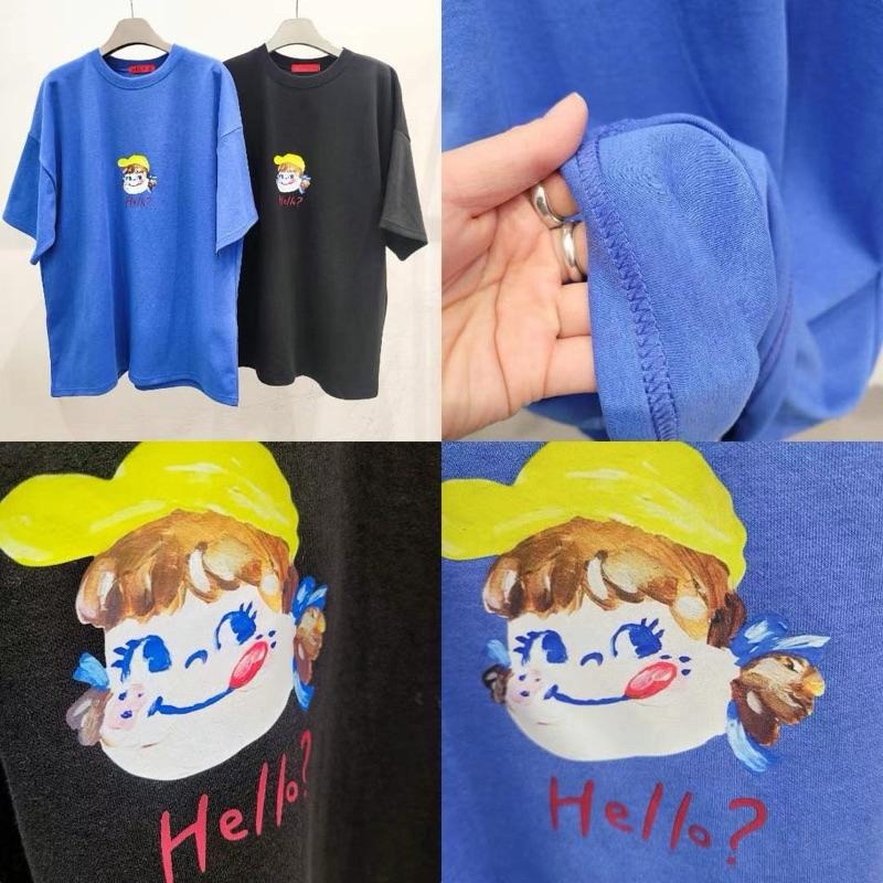 Ðöðöħö 正韓製 兩色 Hello寬鬆大版T 情侶裝 Oversize 大尺碼-細節圖2