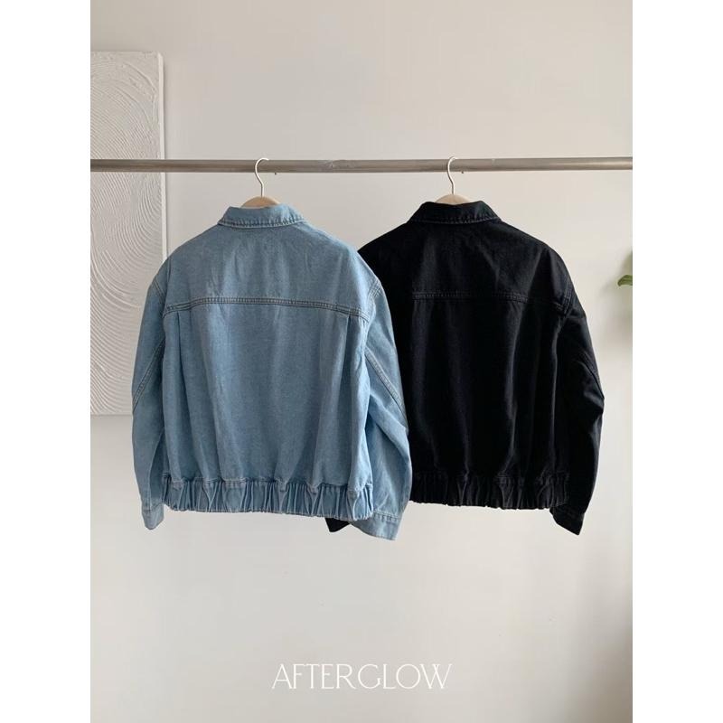 Ðöðöħö 正韓製 兩色 鬆緊帶牛仔外套 寬鬆版型 修身設計 百搭單品-細節圖2
