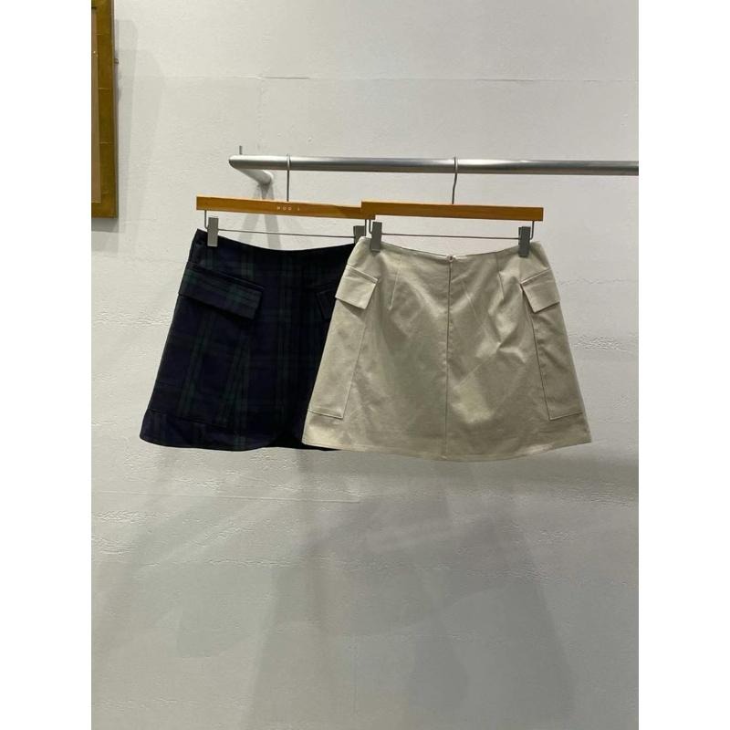 Ðöðöħö 正韓製 兩色 復古學院口袋短裙 日常必備 百搭單品-細節圖7