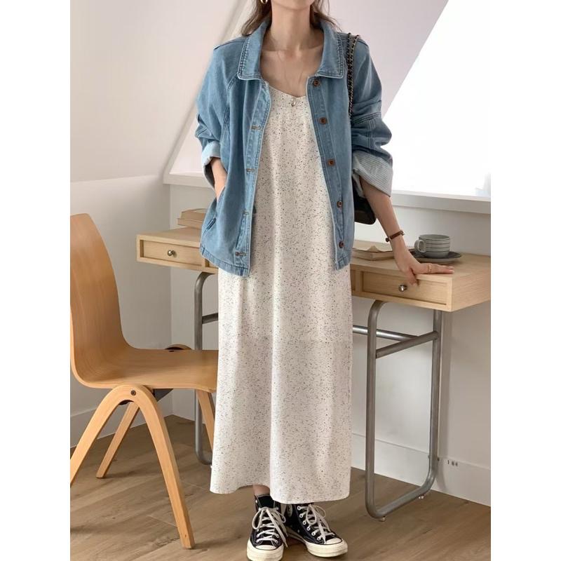 Ðöðöħö正韓製 單色 拼接袖口牛仔外套 寬鬆版型 百搭單品-細節圖5