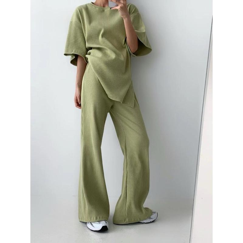 Ðöðöħö正韓製 六色 羅紋鬆緊腰喇叭褲 修身設計 日常穿搭 必備單品-細節圖3