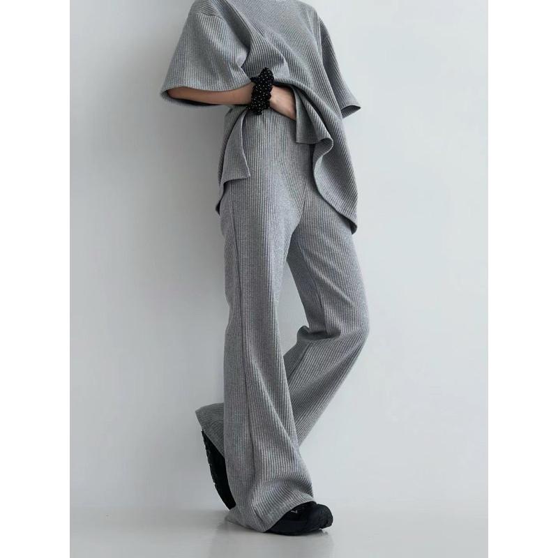 Ðöðöħö正韓製 六色 羅紋鬆緊腰喇叭褲 修身設計 日常穿搭 必備單品-細節圖7