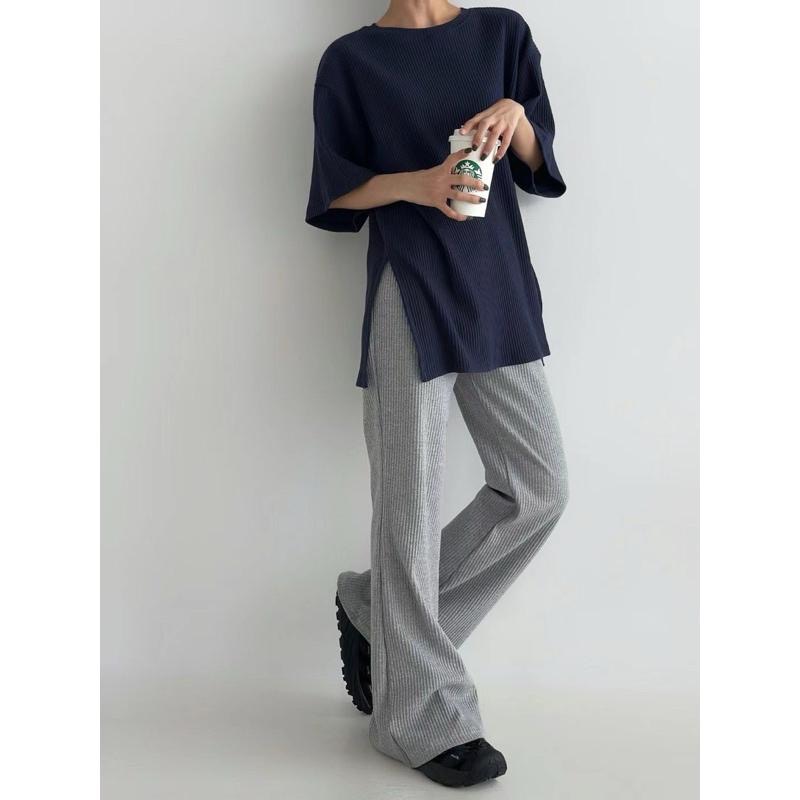 Ðöðöħö正韓製 六色 羅紋鬆緊腰喇叭褲 修身設計 日常穿搭 必備單品-細節圖8