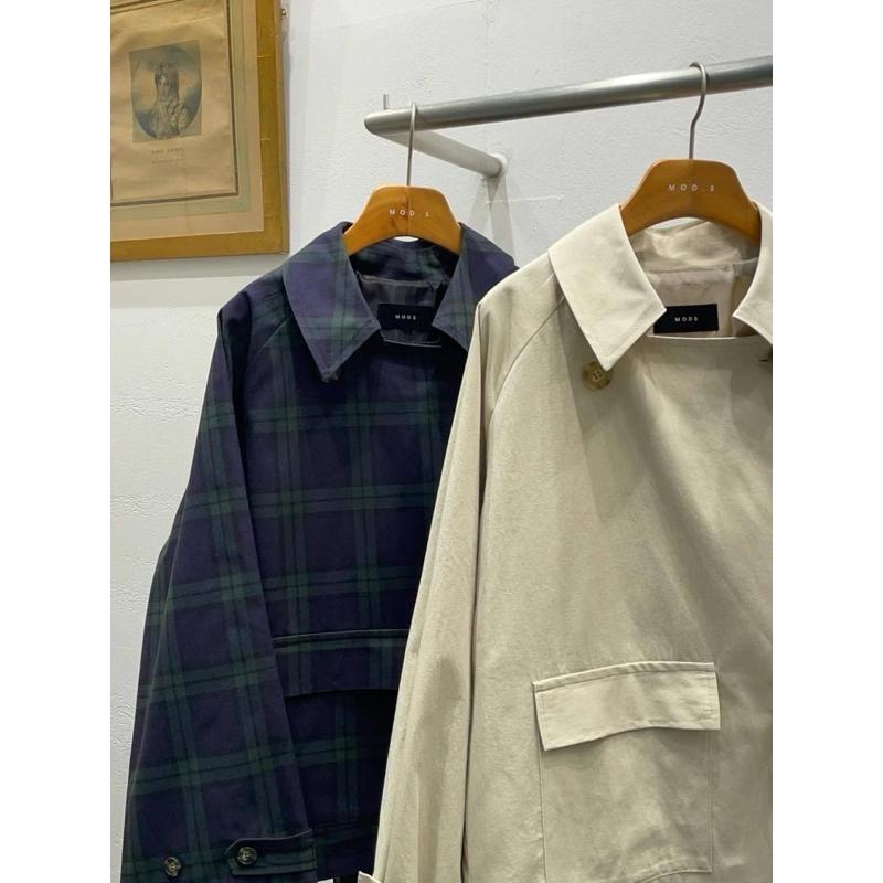 Ðöðöħö 正韓製 兩色 雙扣口袋綁腰短版風衣外套 寬鬆版型 百搭單品-細節圖8