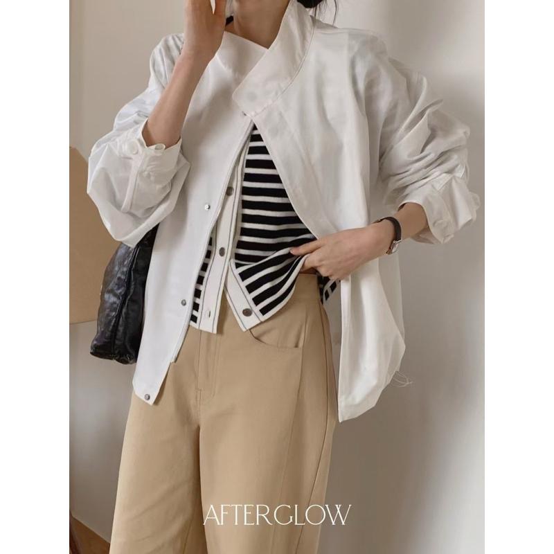 Ðöðöħö 正韓製 三色 簡約立領口袋抽繩外套 寬鬆版型 通勤穿搭 必備單品-細節圖4