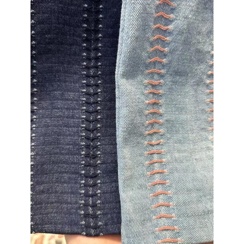 Ðöðöħö正韓製 兩色 條紋感車線鬆緊腰牛仔褲 寬褲版型 日常穿搭 必備單品-細節圖7