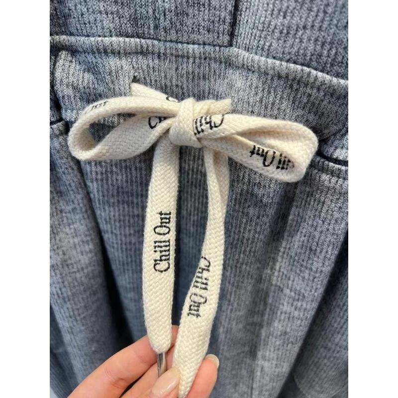 Ðöðöħö正韓製 兩色 抽繩收腰羅紋連身褲 寬鬆版型 修身設計-細節圖7