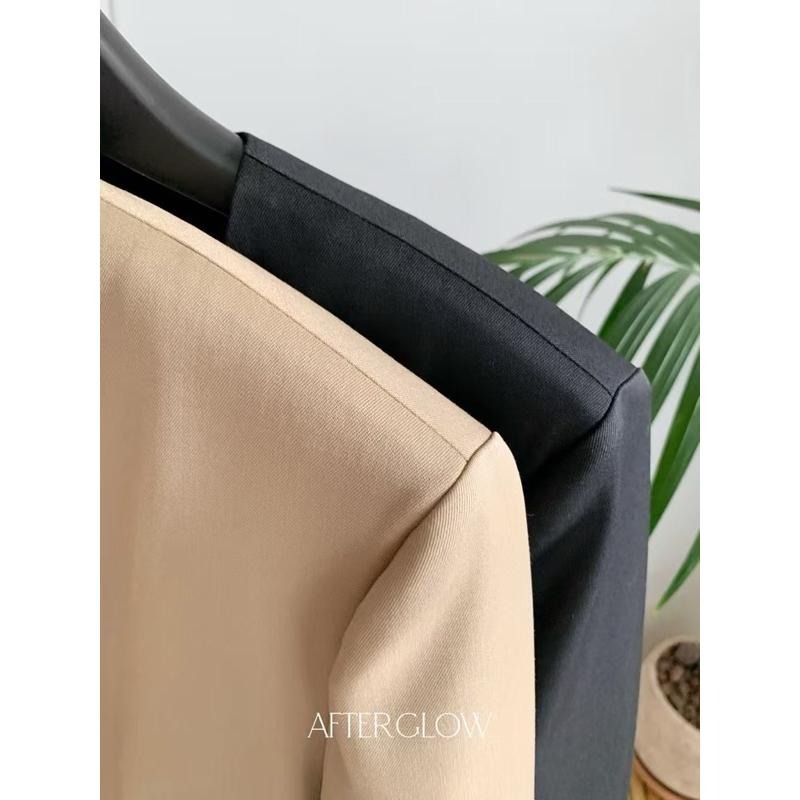 Ðöðöħö 正韓製 兩色 羊毛無領單排扣西裝外套 職場穿搭 經典不敗-細節圖3