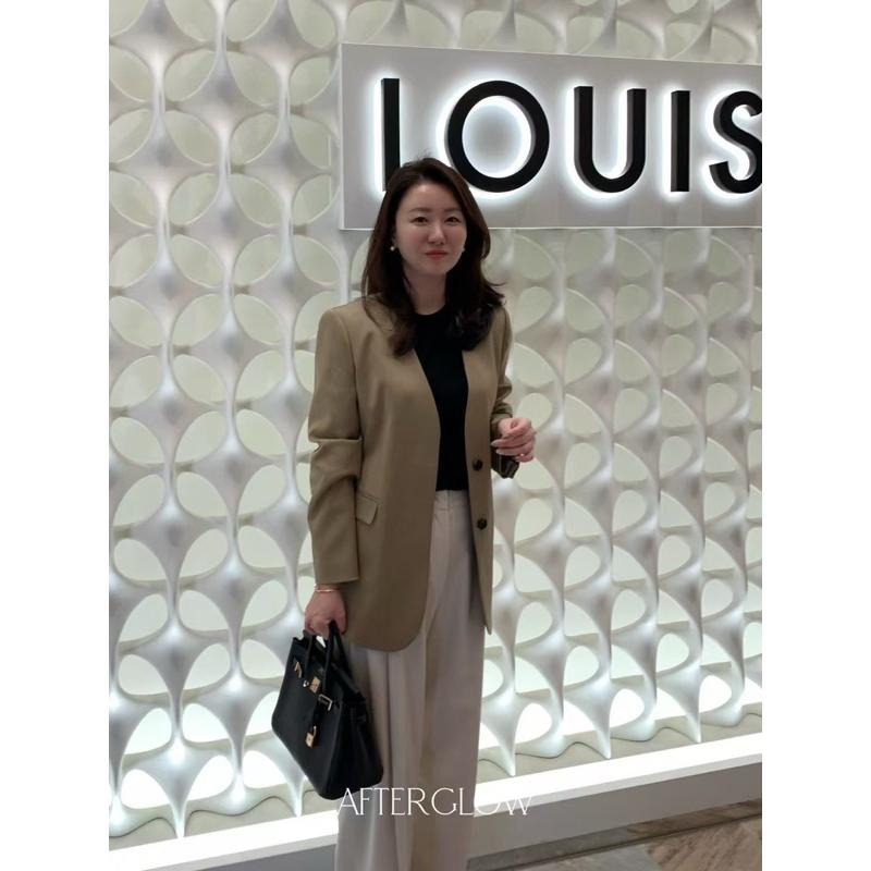 Ðöðöħö 正韓製 兩色 羊毛無領單排扣西裝外套 職場穿搭 經典不敗-細節圖9