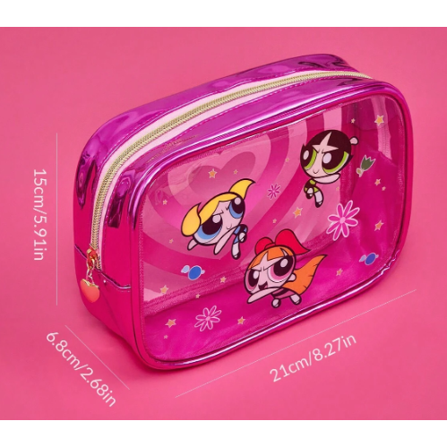 限時特價 Flapper 飛天小女警 花花 毛毛 泡泡 粉色透明化妝包 旅行化妝包 收納小包 彩妝包🔶️任選3件折20-細節圖6