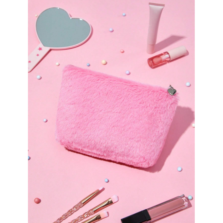 限時特價  Flapper 飛天小女警 花花 毛毛 泡泡 粉色毛絨化妝包 旅行化妝包 收納小包 彩妝包🔶️任選3件折2-細節圖3