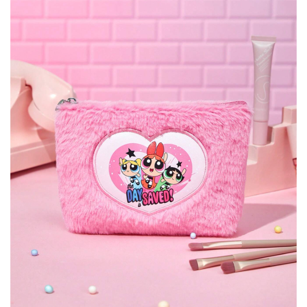 限時特價  Flapper 飛天小女警 花花 毛毛 泡泡 粉色毛絨化妝包 旅行化妝包 收納小包 彩妝包🔶️任選3件折2-細節圖4