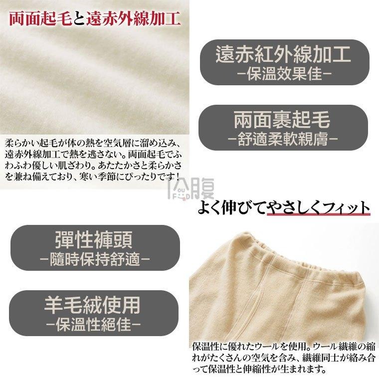 日本製 白鷺針織 男保暖褲 羊毛混紡 雙面裏起毛 冬季保暖 男長褲 男衛生褲 男冬季保暖褲 紅外線 睡褲 (3色)-細節圖4