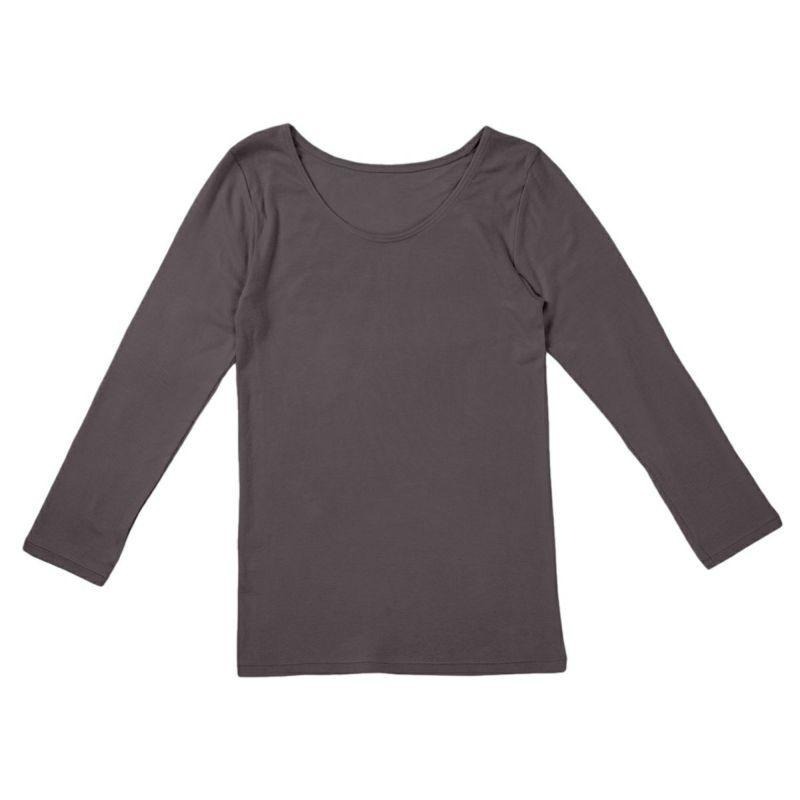 日本製 as東洋紡織 超親膚8分袖圓領衛生保暖衣 神・極衣  高端系列 女發熱衣 吸濕發熱 裏起毛（2色）-細節圖2