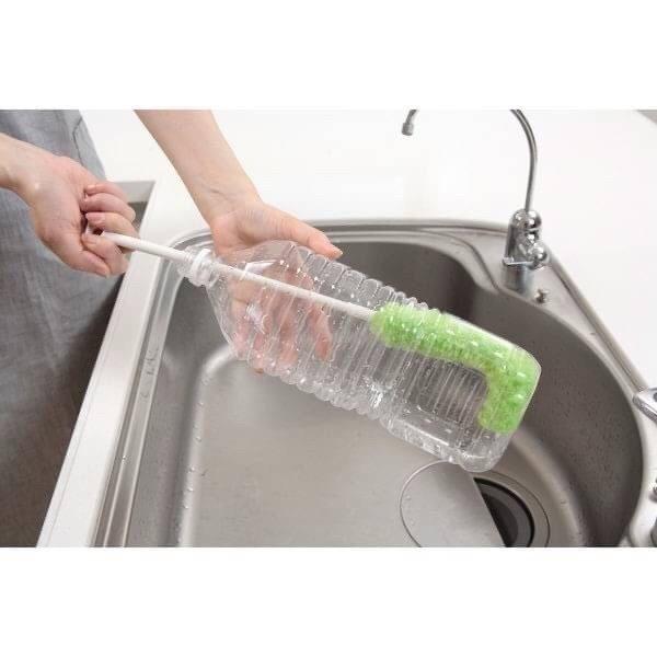 日本製 SANKO 細口 J型纖維洗瓶刷 清潔刷 奶瓶刷 保溫瓶刷(2色隨機)-細節圖6