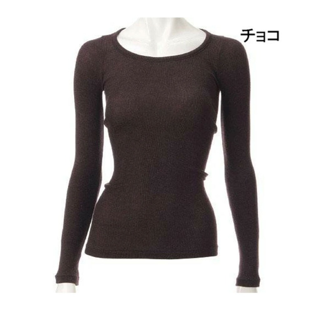 日本製 東洋紡織 EKS 女生超薄U領發熱衣 吸濕發熱 裏起毛 抗靜電 女生保暖內衣 (7073-37) (4色)-細節圖7