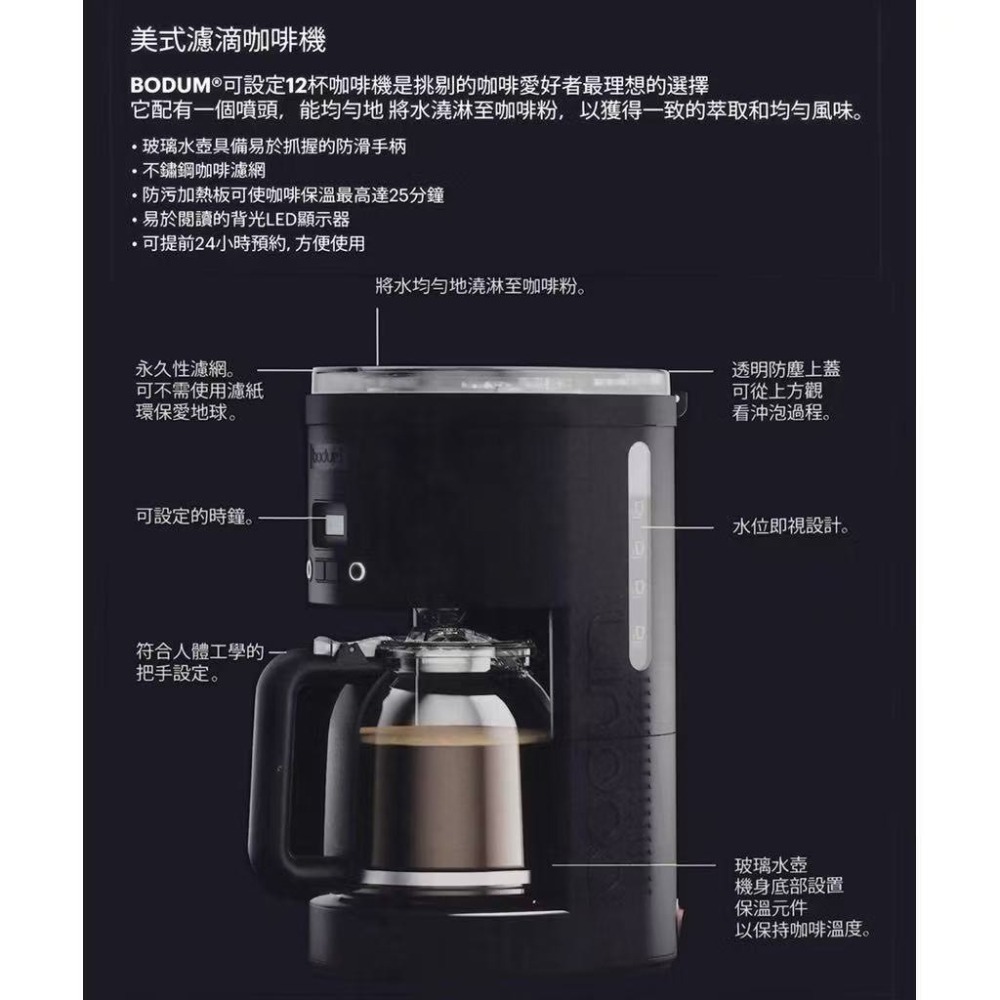 1.5公升美式濾滴咖啡機(花灑注水噴頭)(12人份)-細節圖2
