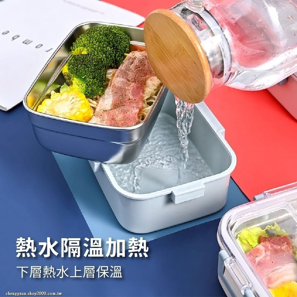 不銹鋼雙層分隔餐盒(顏色隨機)-細節圖5