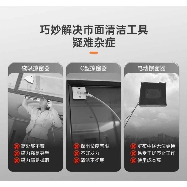 洁仕寶 伸縮擦窗器 （贈送水洗布4片）-細節圖4