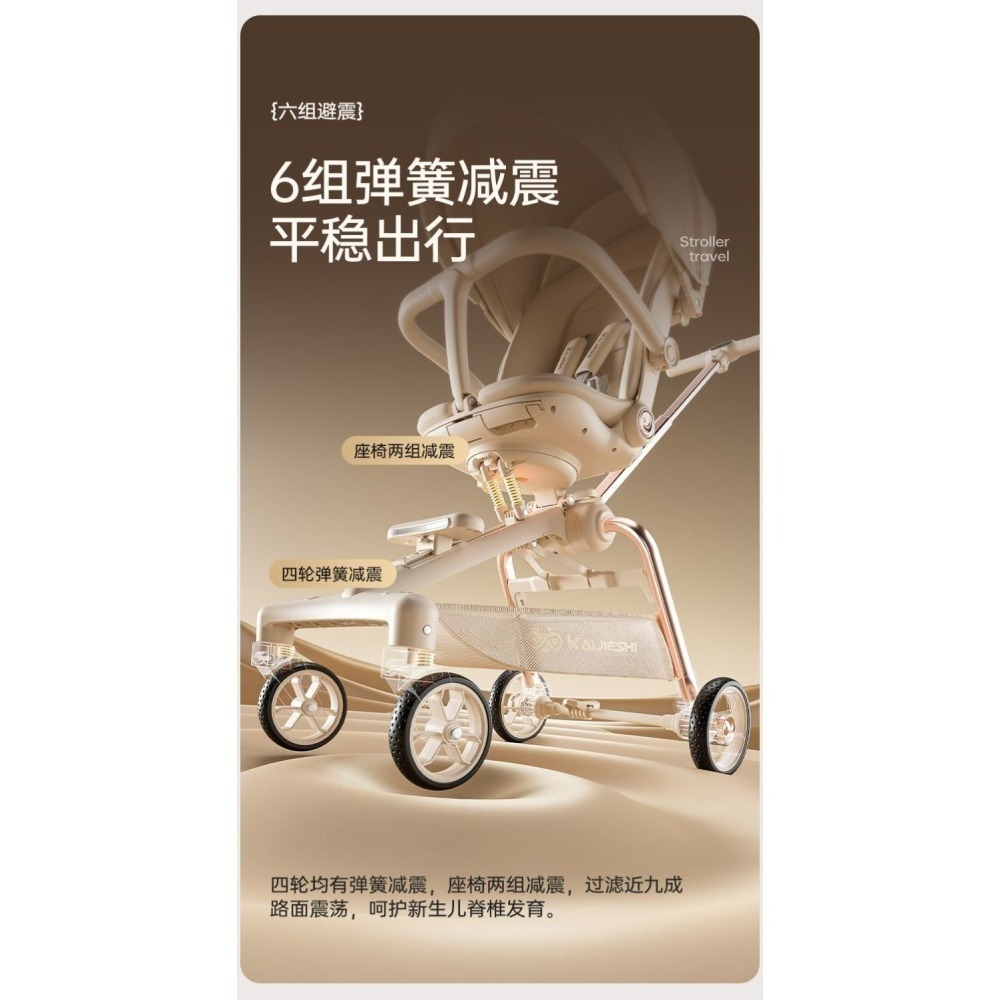 凱捷仕 媽咪必選遛娃神器寶寶推車贈送聲光音樂餐盤、杯架、涼蓆墊-細節圖7