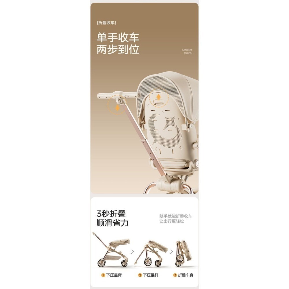 凱捷仕 媽咪必選遛娃神器寶寶推車贈送聲光音樂餐盤、杯架、涼蓆墊-細節圖10