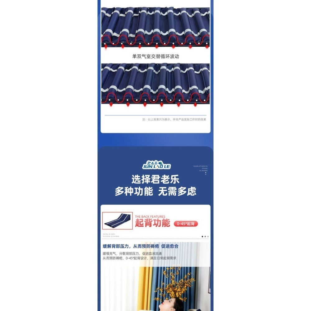 君老樂多功能褥瘡醫療氣墊床(智能遙控、翻、起、抬)-細節圖9