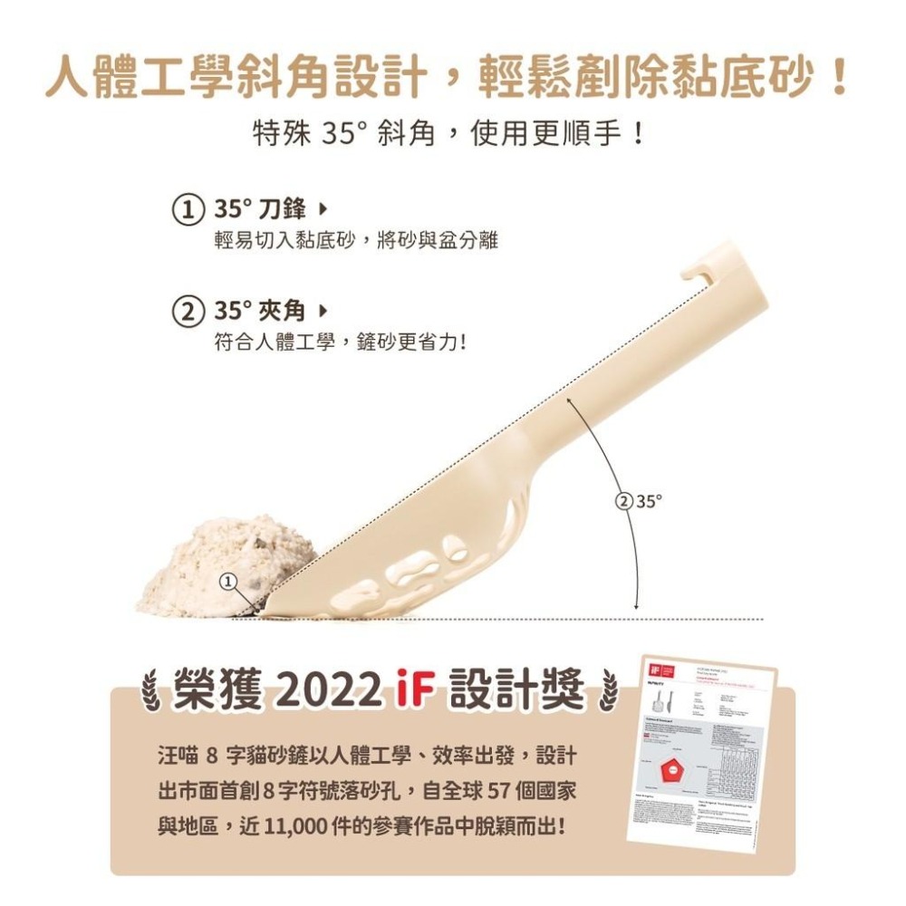 汪喵星球 貓砂鏟 專利8字快篩貓砂鏟 兩色 貓用 貓砂鏟 貓廁所配件 貓砂盆配件 貓廁所 【QQ毛寵物】-細節圖2