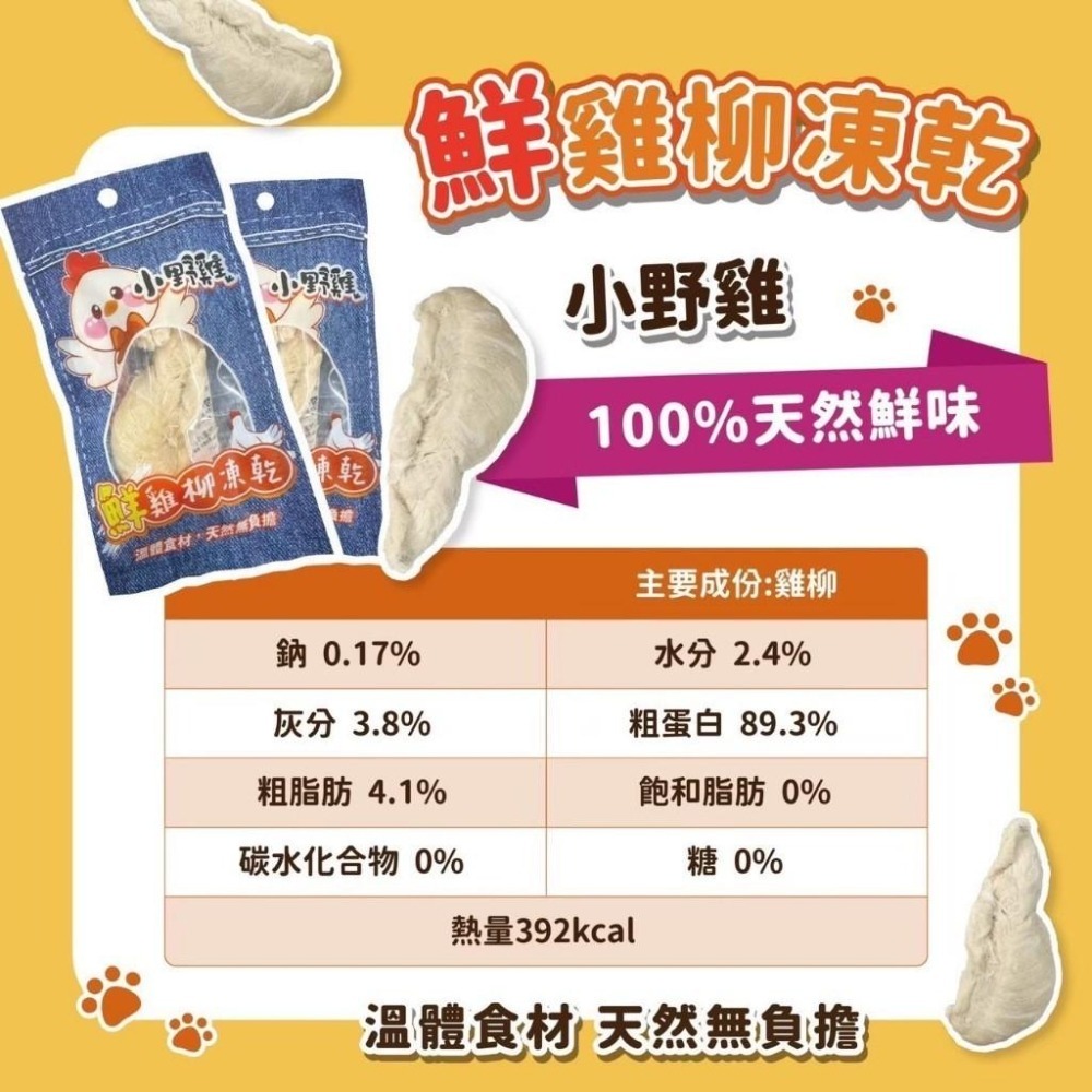 小野雞 鮮雞柳條 貓草凍乾 雞柳條 凍乾 狗零食 貓零食 雞柳條 寵物零食 寵物食品 【QQ毛寵物】-細節圖7