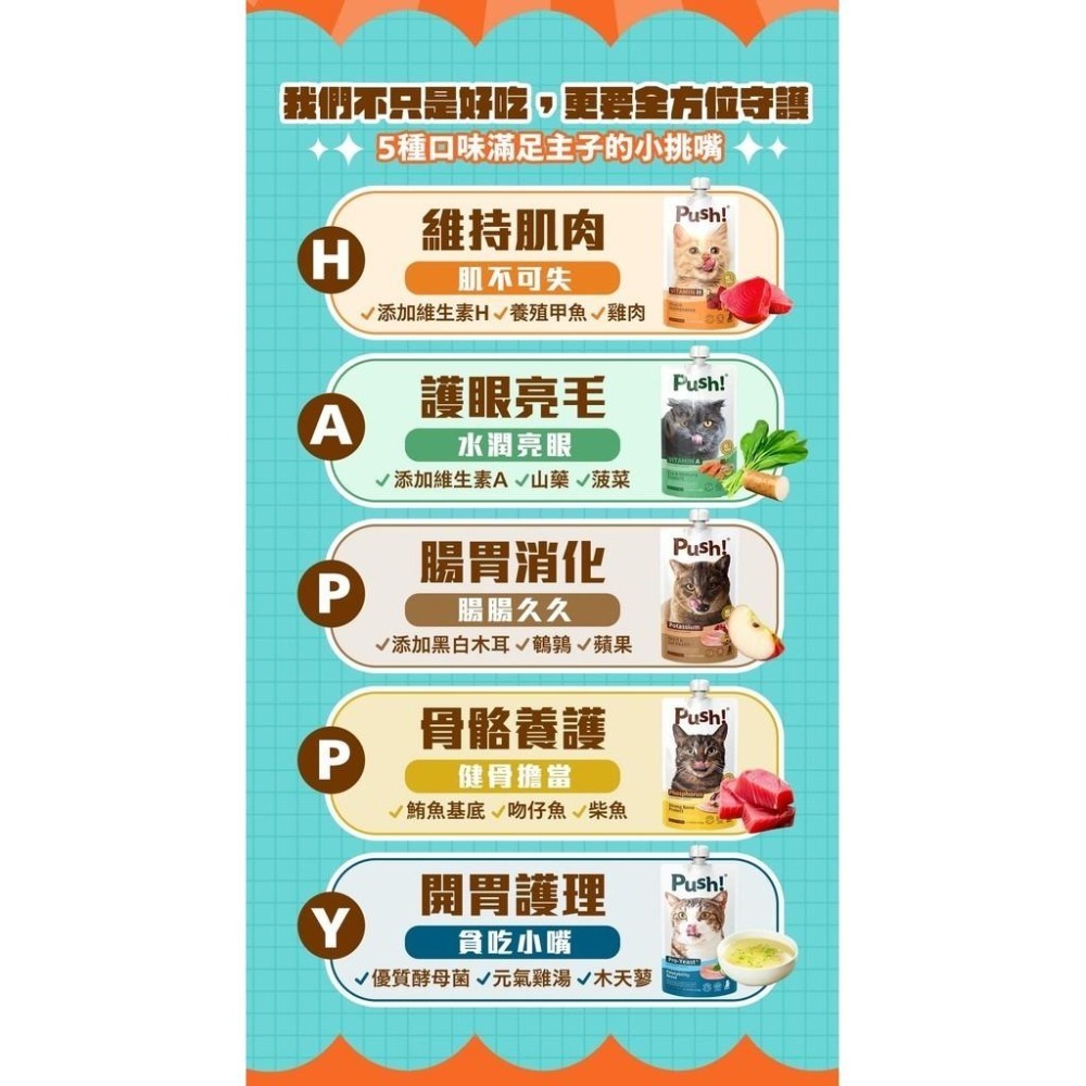 Push! 噗滋包 Happy機能 貓咪肉泥 主食肉泥 貓肉泥 110g 【QQ毛寵物】-細節圖7