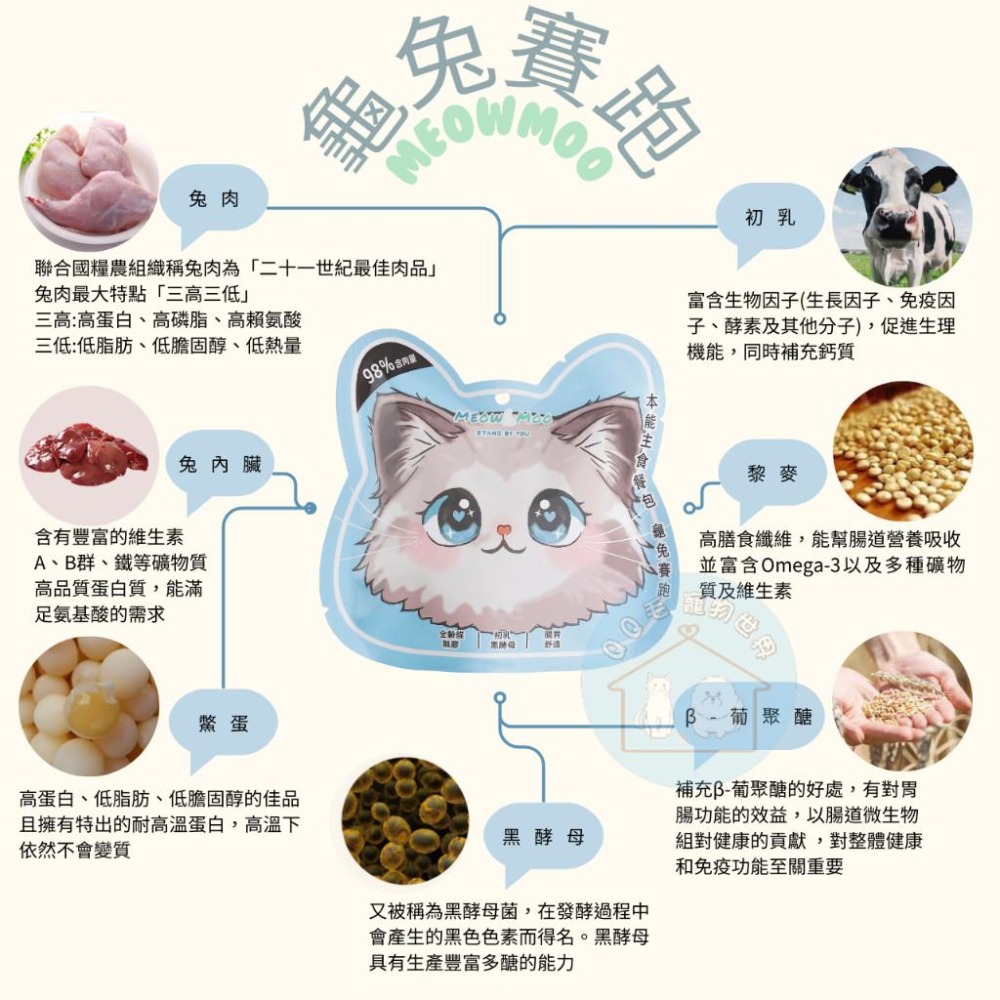 本能 貓主食餐包 98%含肉量 貓餐包 喵牧 貓主食 貓主食罐 貓餐包 【QQ毛寵物】-細節圖5