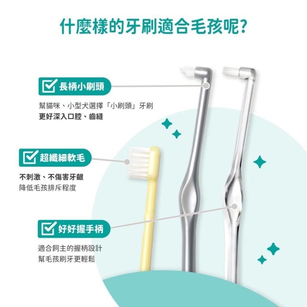 汪喵星球 汪喵牙刷 犬貓專用牙刷(細軟毛) 寵物專用牙刷 貓牙刷 犬牙刷 纖細軟毛 【QQ毛寵物】-細節圖2