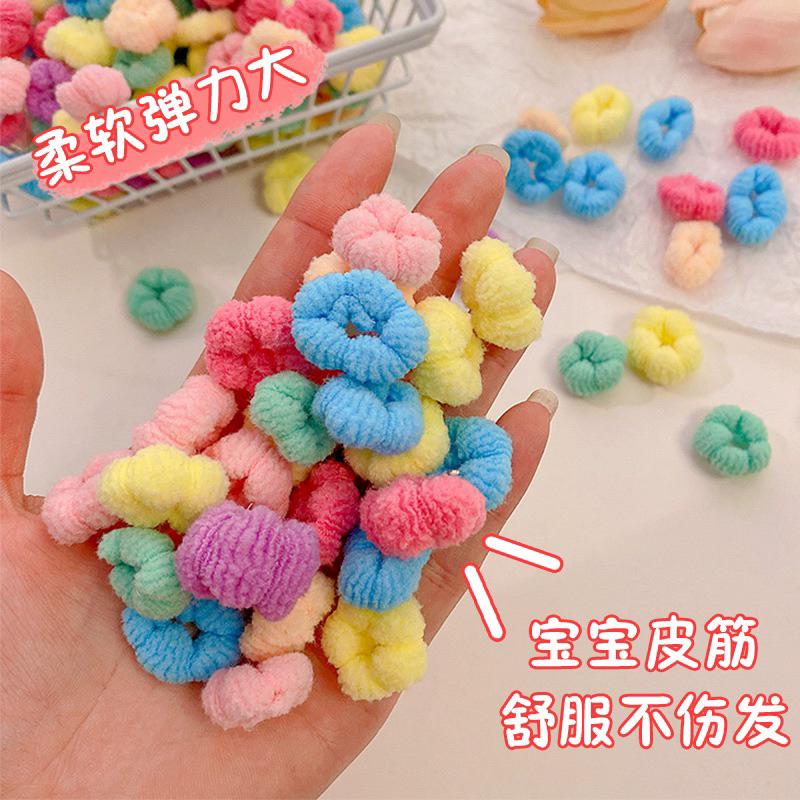 台灣現貨夏款兒童髮圈小號超彈力兒童毛巾不傷髮髮圈髮繩.彩色綁頭髮皮筋.韓式無痕兒童髮飾毛巾髮圈小孩髮圈.-細節圖3