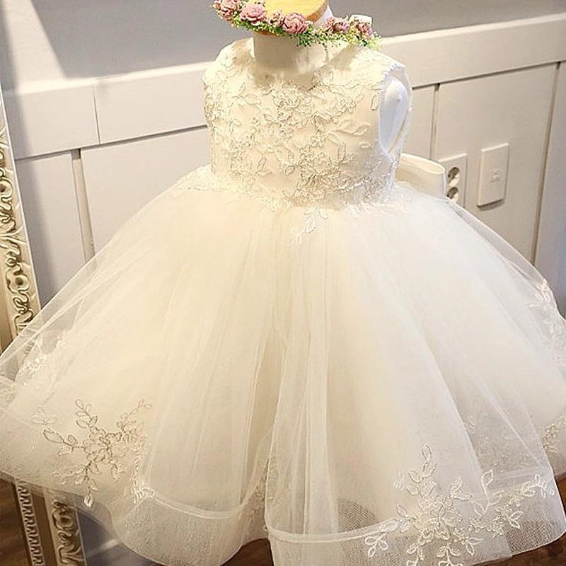 預購女童禮服蕾絲公主裙 女童蓬蓬裙婚禮花童禮服 幼兒園 畢業禮服 小洋裝白色禮服 婚紗送皇冠週歲小洋裝紗裙 鋼琴演奏會-細節圖3