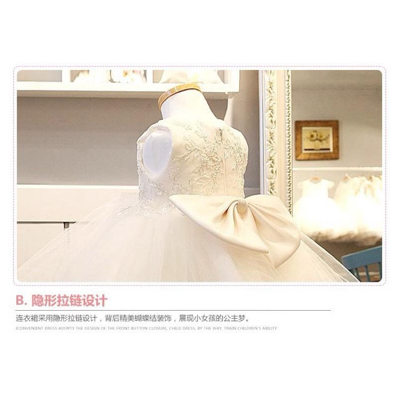 預購女童禮服蕾絲公主裙 女童蓬蓬裙婚禮花童禮服 幼兒園 畢業禮服 小洋裝白色禮服 婚紗送皇冠週歲小洋裝紗裙 鋼琴演奏會-細節圖6